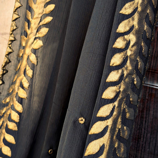 Appliqué Dupatta — Georgette & Korean Silk