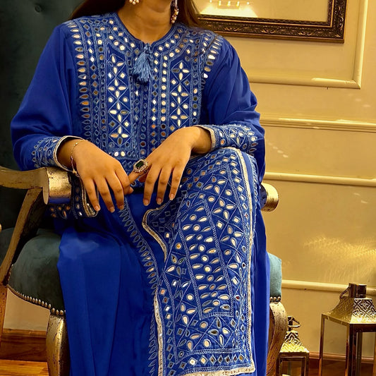Noor — Blue Balochi Mirror Gagga
