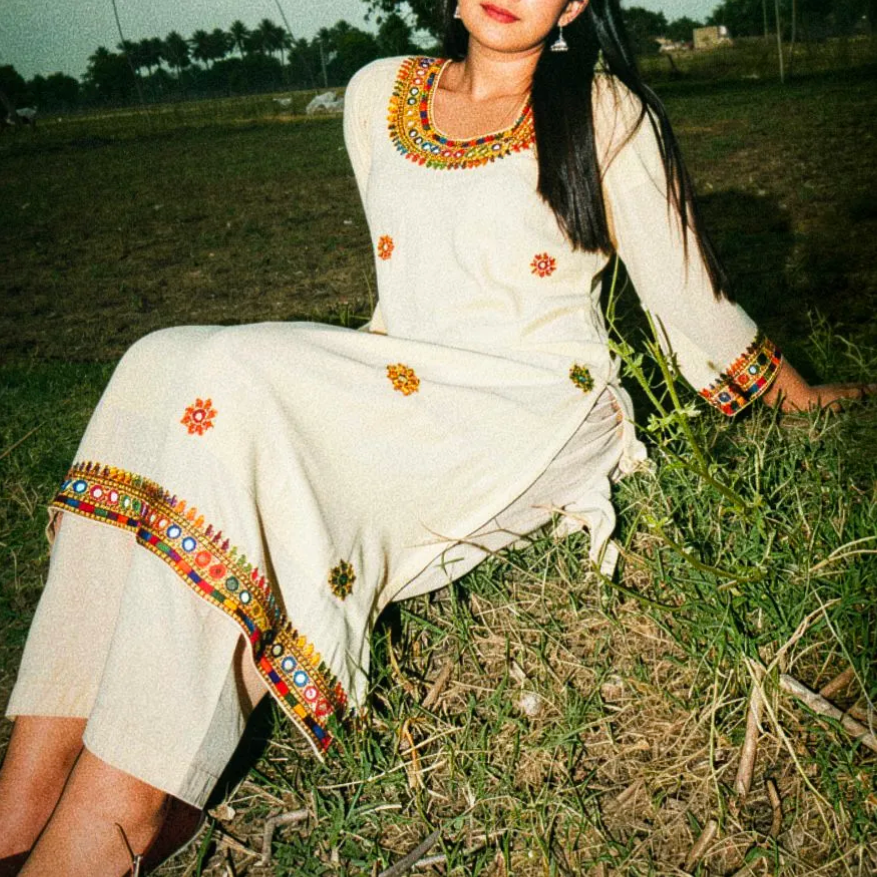 Roshni — 2-Piece Embroidered | Off-White
