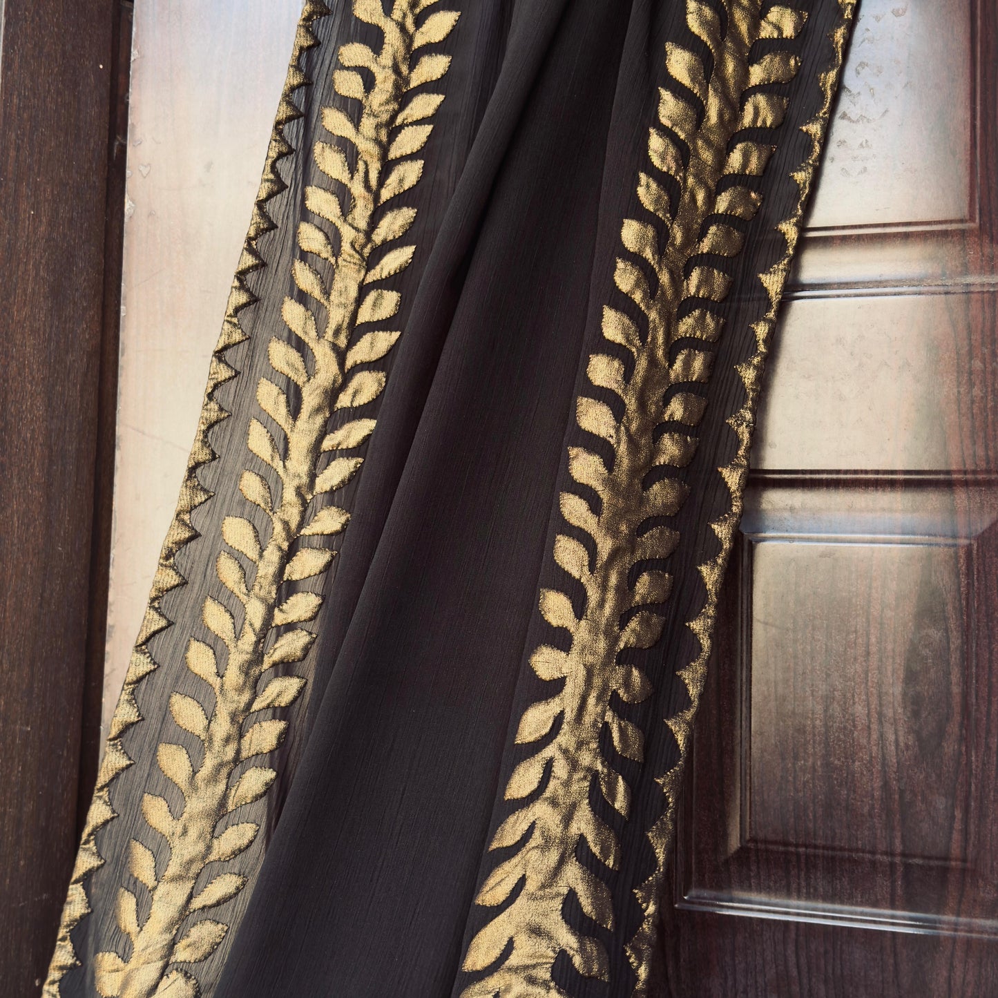 Appliqué Dupatta — Georgette & Korean Silk