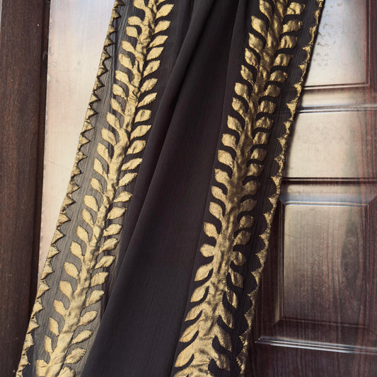 Appliqué Dupatta — Georgette & Korean Silk
