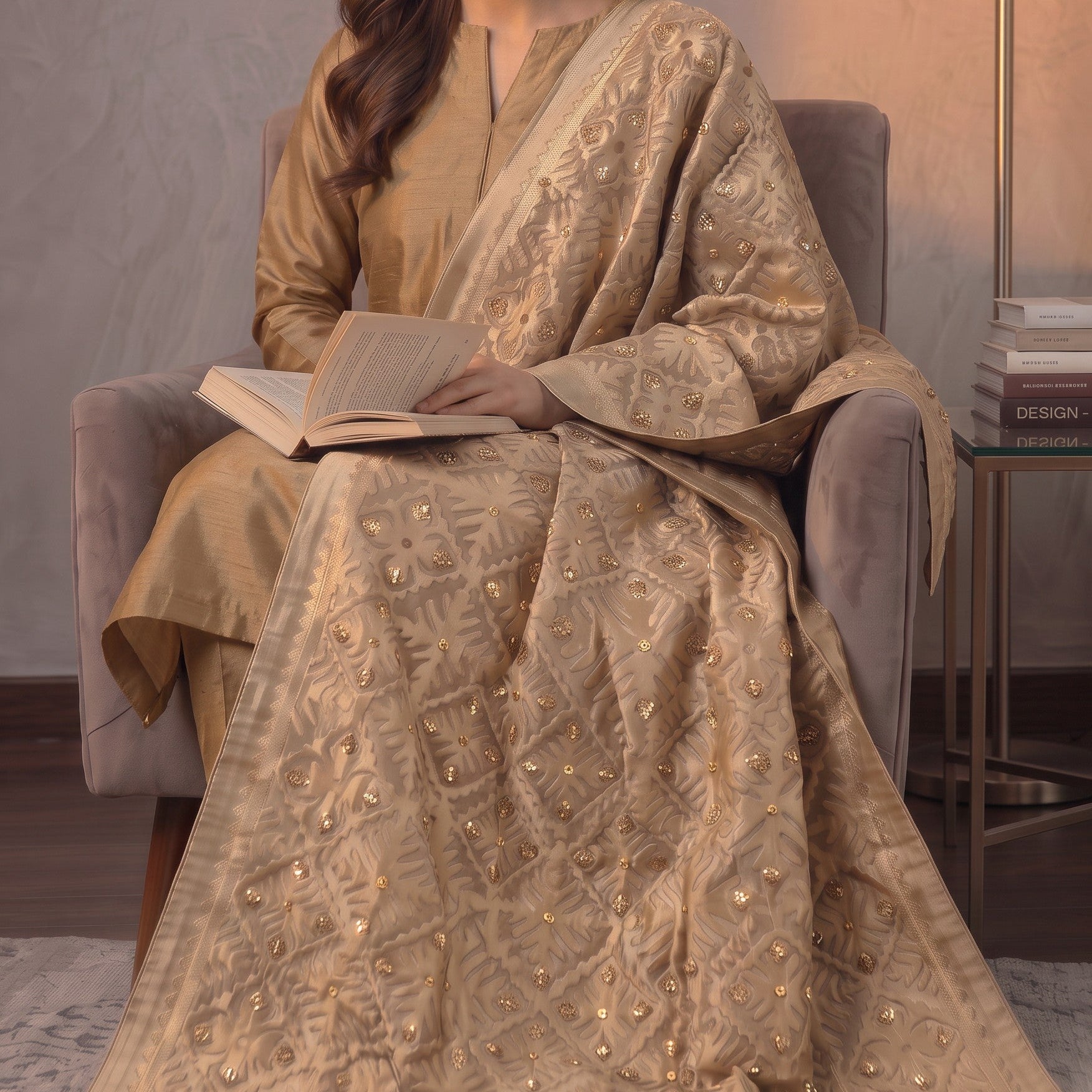 Mehr — Hand Appliquéd Dupatta Dress Her Studio