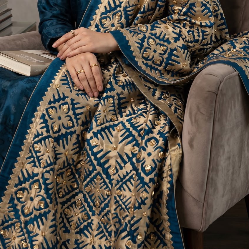 Nisa — Hand Appliquéd Dupatta Dress Her Studio