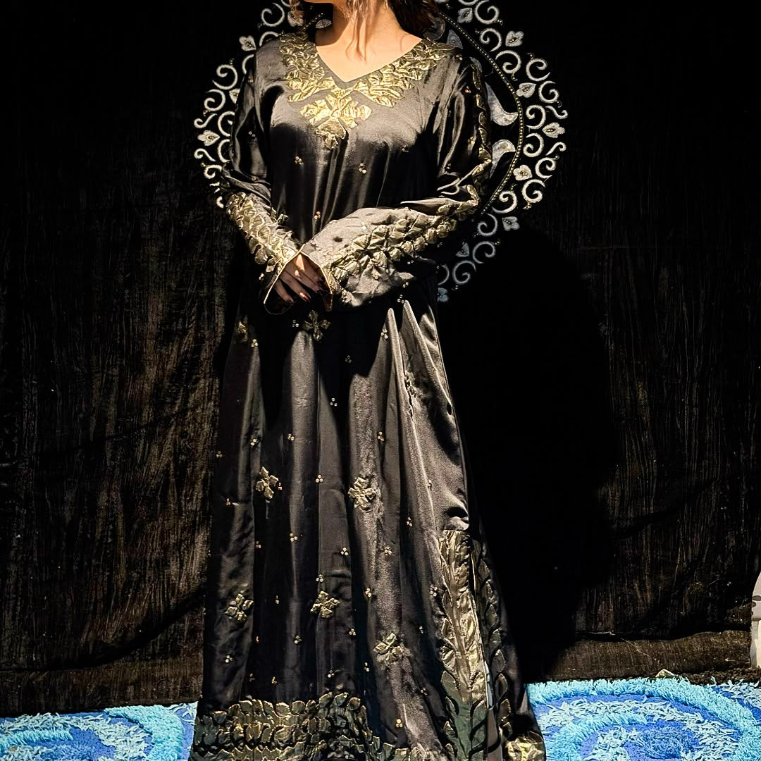 Noir | Appliqué Kaftan Dress Her Studio