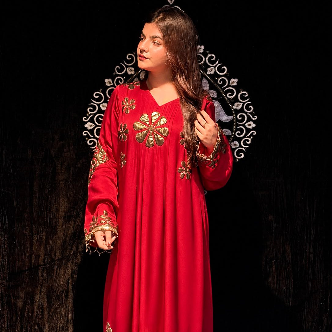Flare | Appliqué Kaftan Dress Her Studio
