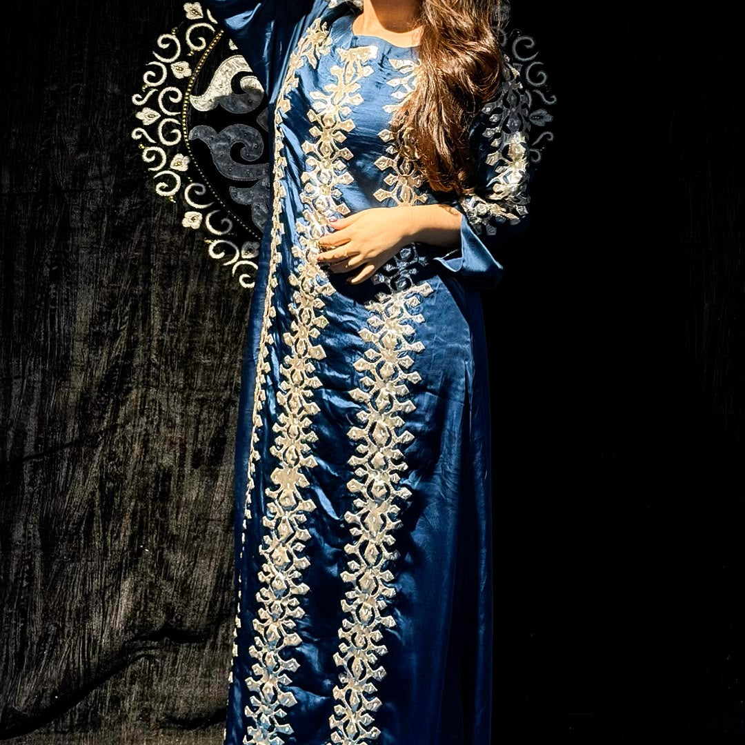 Azure | Appliqué Kaftan Dress Her Studio