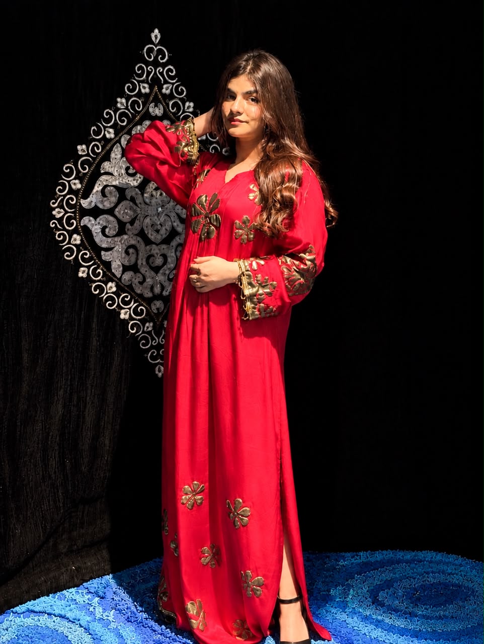 Flare | Appliqué Kaftan Dress Her Studio