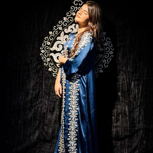 Azure | Appliqué Kaftan Dress Her Studio